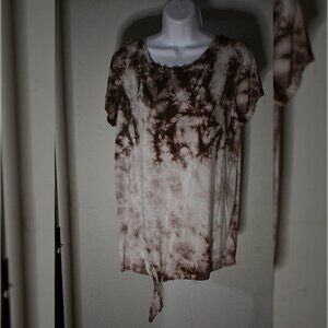 Women's Brown & White Tie Dye Shirt